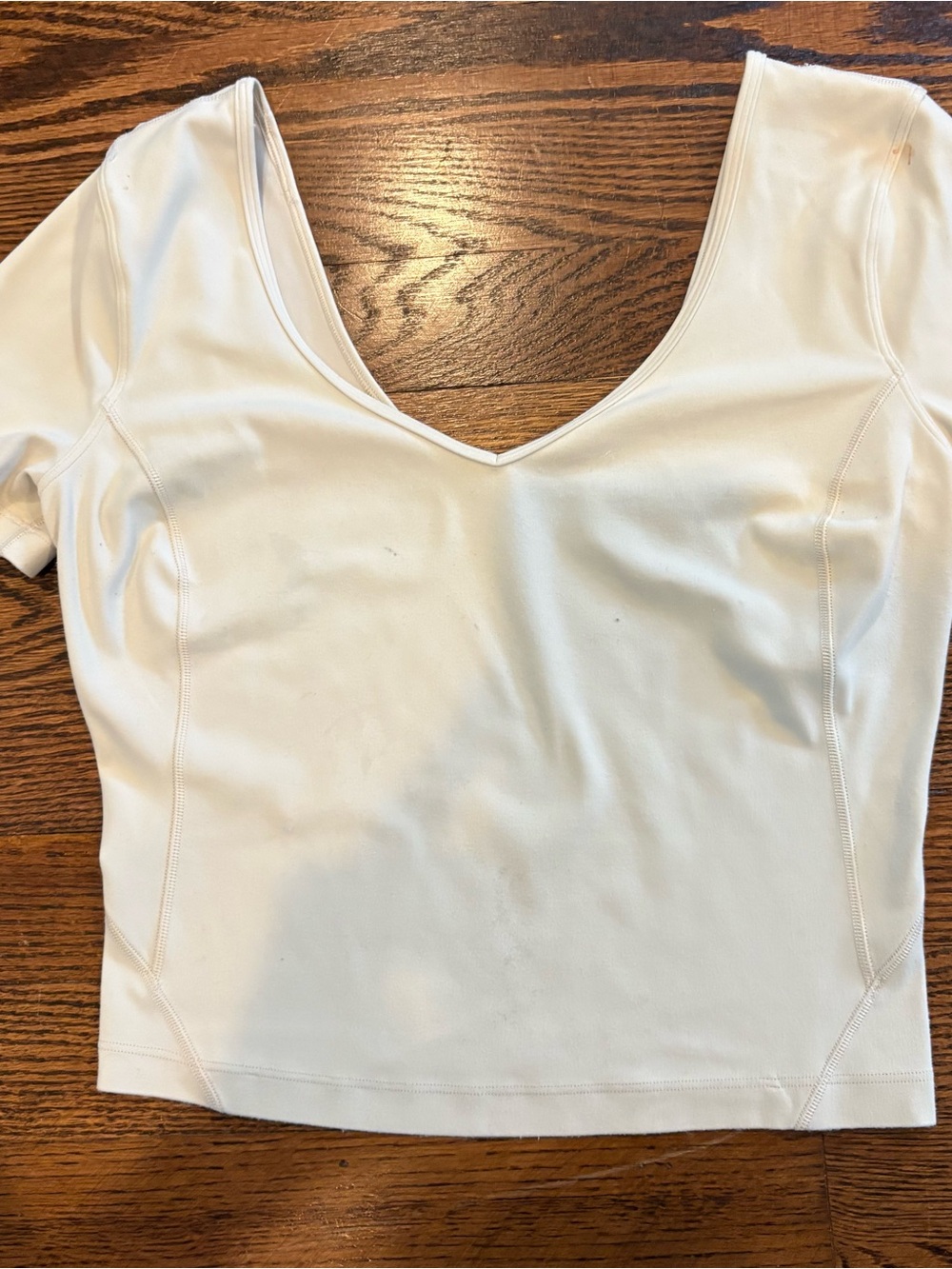 Lululemon Align Women's Off White V-Neck Stretch Crop Top